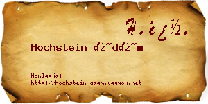 Hochstein Ádám névjegykártya
